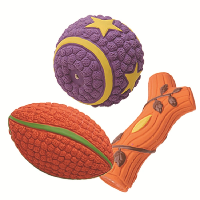 Squeaky Football Branch, Fetch and Play - Latex Rubber Dog Toy Balls, Play Chew Fetch Interactive Ball Puppies Esg16602