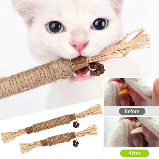 Natural Matatabi Polygonum Silvervine Raffia Grass Sticks Cat Tooth Cleaning Chew Bite Cat Toys