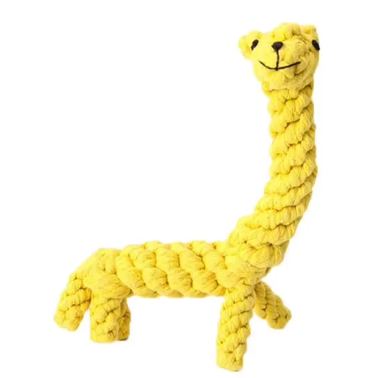 Durable, Handwoven Cotton Rope Dog Toy Dynamic Duo of Gaby The Giraffe and Dog Daisies Soft Non