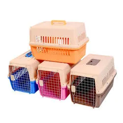 Durable Portable Plastic Travel Box Pet Carrier Cage