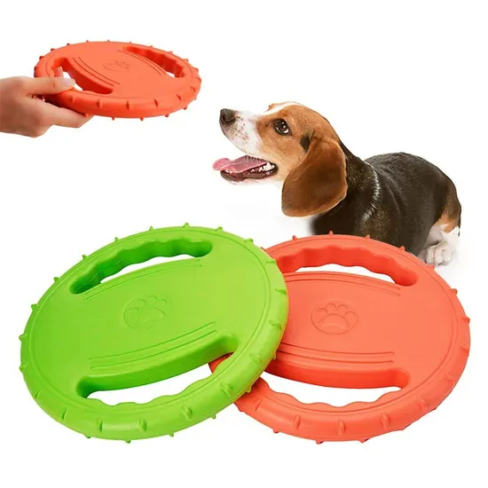 Soft Floating Flying Disc Pet Interactive EVA Rubber Dog Frisbeed Toys 