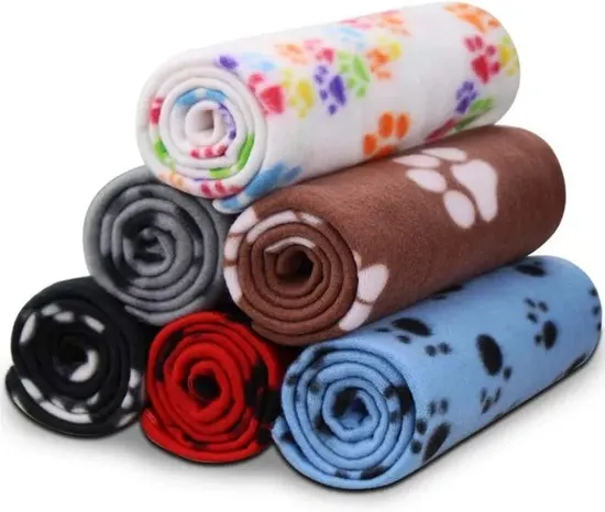 Warm Comfortable Paw Print Blanket/Bed All Season Adjustable Wholesale Pet Recycle Fleece Blanket 