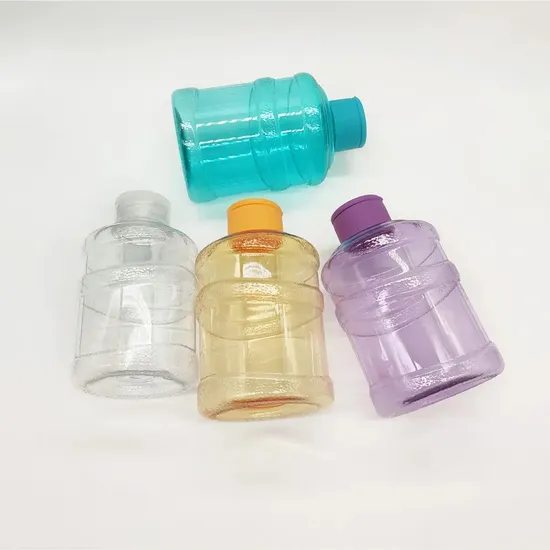 500ml 1000ml Portable Transparent Colorful Mini Water Beverage Bucket Pet Plastic Juice Drink Cup Bottle with Cap 