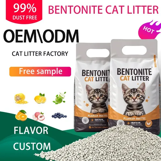 Premium Pet Waste Disposal Litter Bentonite Cat Litter Low Dust Strong Absorbency No Chemical Additives Natural Green Choice Cat Litter 
