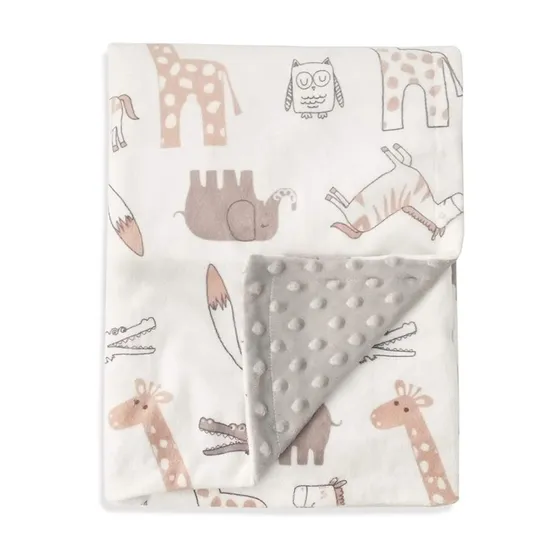 Wholesale High Quality Stylish Ultra Soft Machine Smooth Wash Warm Paw Print Coral Fleece Pet Cat Dog Bed Blanket 