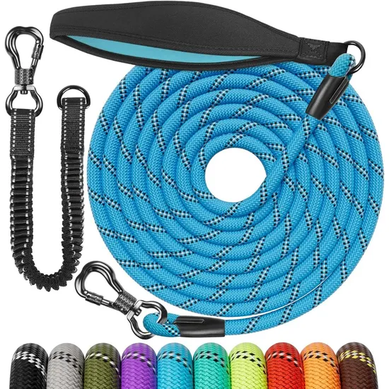 Low Price Soft Padded Handle Reflective Durable Long Recall Dog Lead with Removable Elastic Cord for Medium Large Dogs 