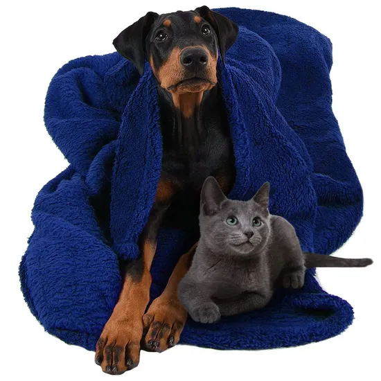 Reversible Soft Warm Plush Fleece Snuggle Dog Bed Pet Blanket 