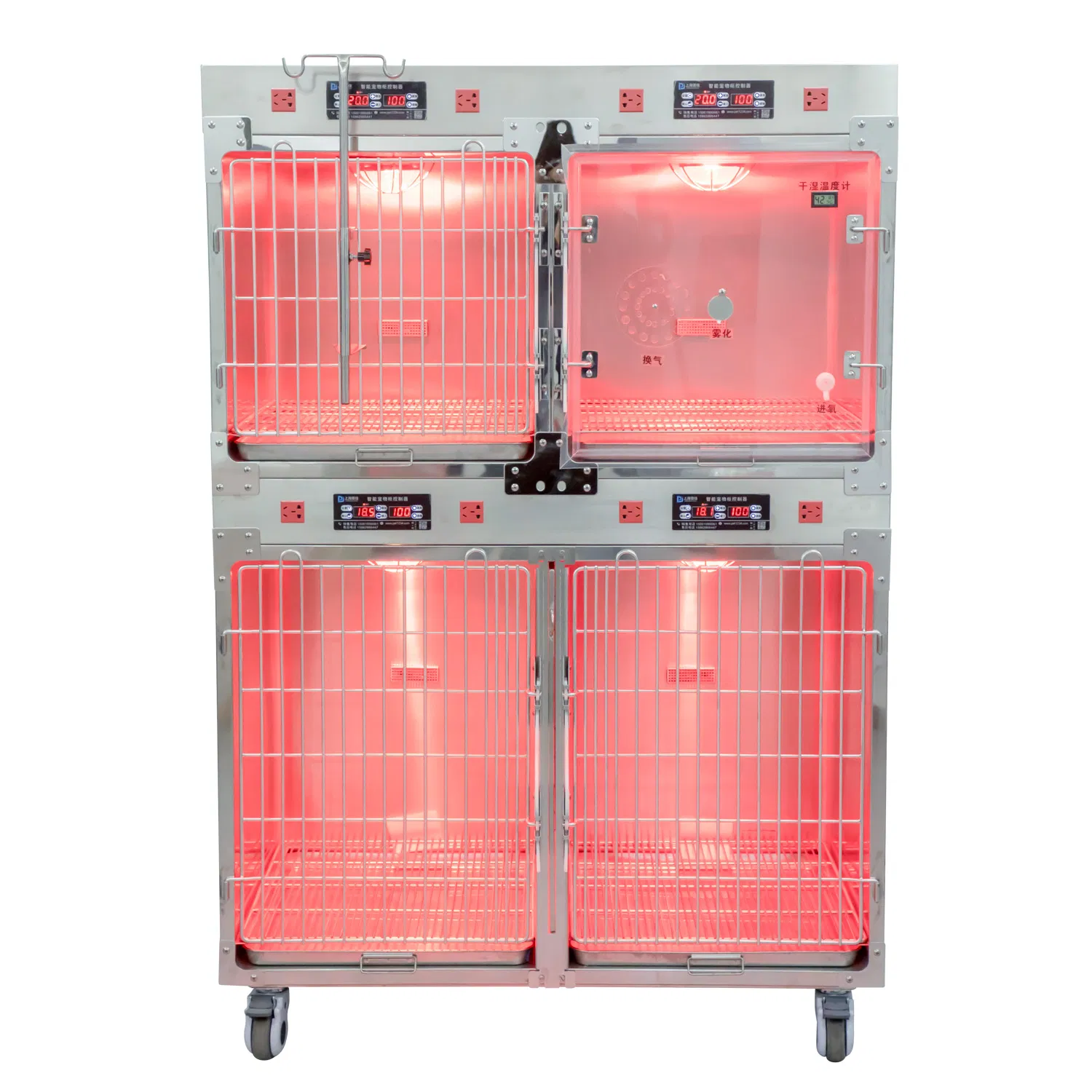 Dog Crate Pets Vet Cage Oxygen Chamber Dog Cat Infrared Lamps Therapy