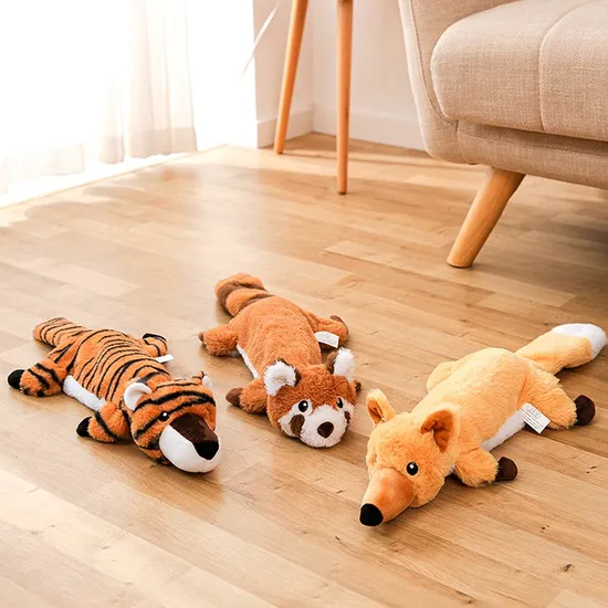 Amazon Hot Selling Simulation Anti Bite Plush Pet Chewy Cat Toys High Quality Simulated Animal Pet Plush Chew Squeaky Dog Rope Toys 