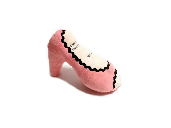 High Heel Plush Pink Pet Squeaky Custom Shoe Dog Toy 