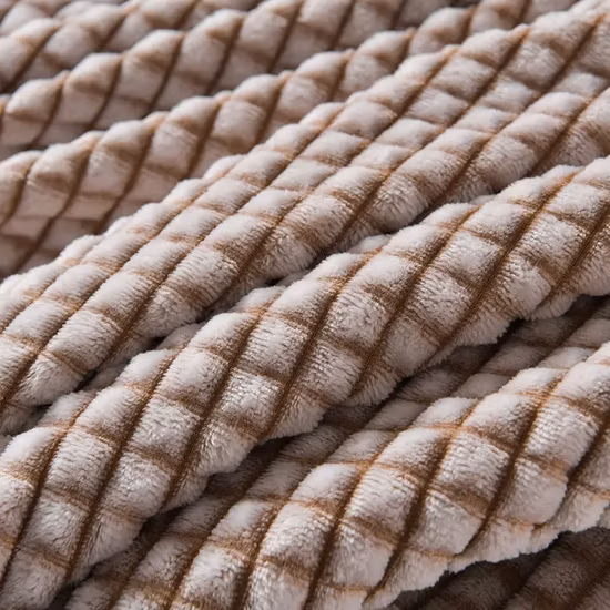 Customized Good Color Fastness Corn Grid Pet Dog Fluffy Bed Wrap Plush Snug Wool Plaid Throw Blanket