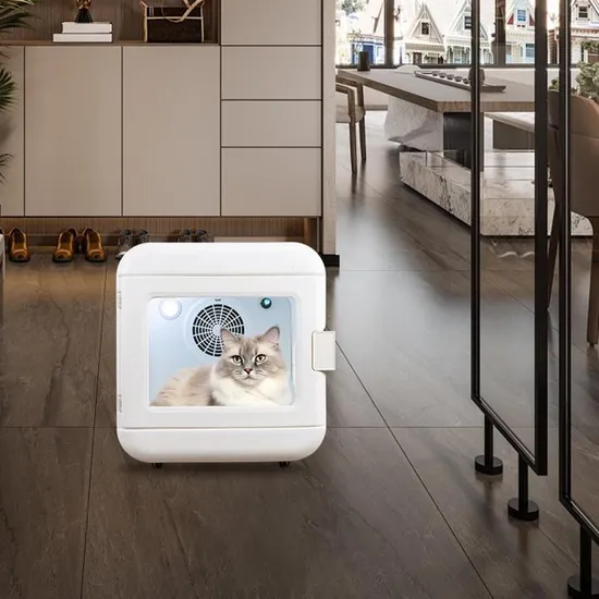 Smart Square Pet Hair Dryer Box Super Quiet White Automatic Pet Dryer 